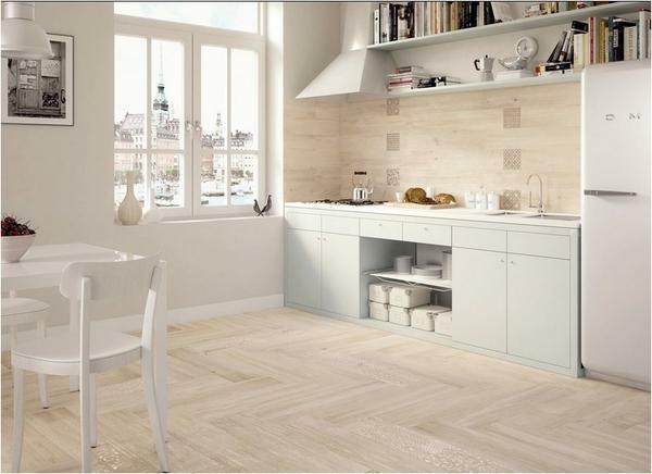 White tile will help visually increase the room