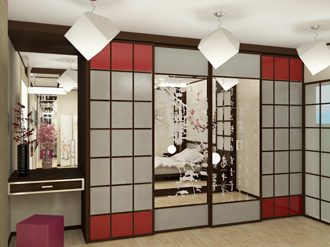 Design Spálňa v japonskom štýle alebo interiér v čínskej verzie feng shui