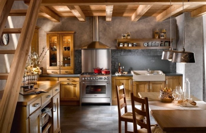 Bucătăria în cabană: designul și caracteristicile interiorului unei țări