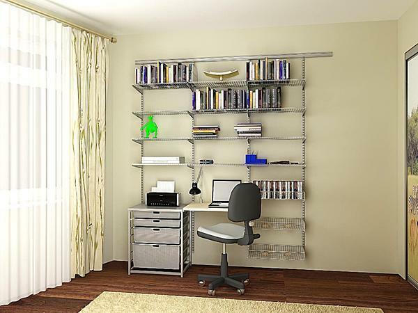 O sistema de estantes mais comumente usado para armazenar livros e outros acessórios