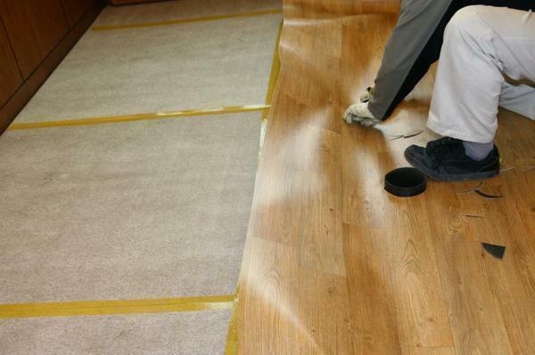 Linoleum - a thin vinyl coating, which is dominated by chemical components
