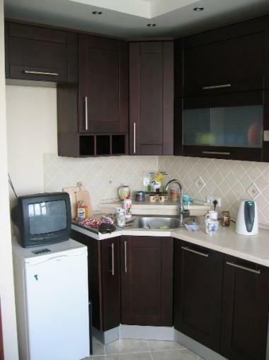Interior of a small kitchen in the apartment