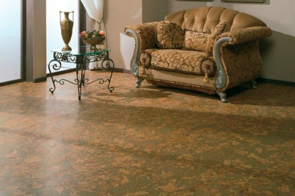 Cork flooring is not only practical, but also beautiful