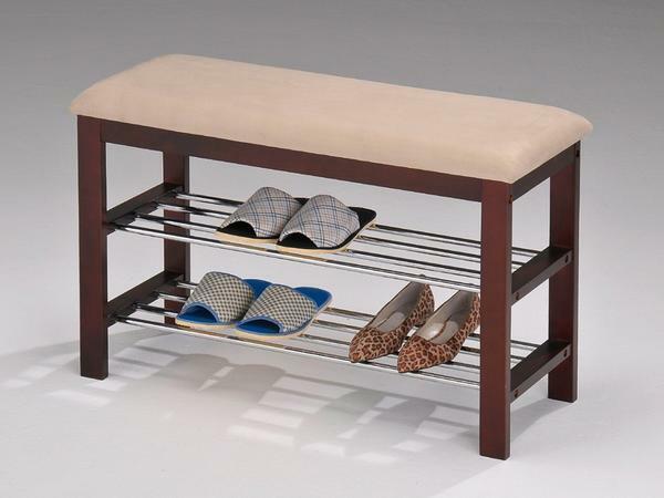 An excellent option is to purchase a bench that has a specially allocated place for slippers