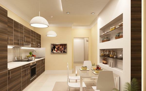Interiør køkken Corridor: foto og design, transport i odnushke, sanering i et studio lejlighed, to værelser