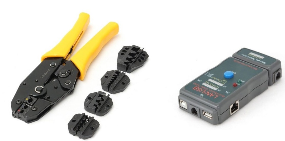Brochage RJ45 pour Ethernet: schémas de sertissage par paires torsadées pour 4 ou 8 conducteurs selon les couleurs du câble réseau Internet