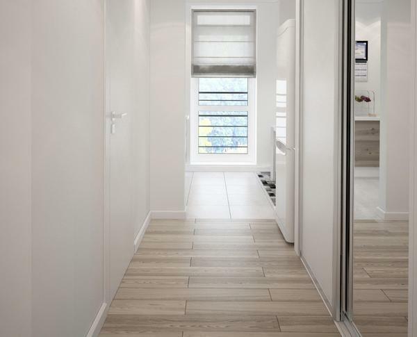 To visually enlarge a small corridor, it should be painted with white or beige paint