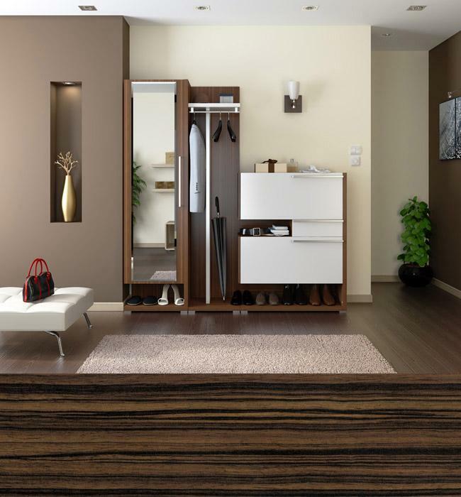 Furniture for the hallway in a modern style: a photo of a small, small and narrow, angular and modular hallway