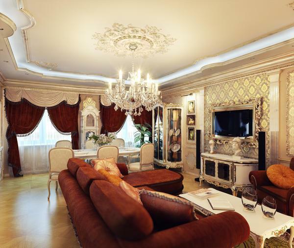 To create a family cosiness and make the room more elegant, many choose the classic style