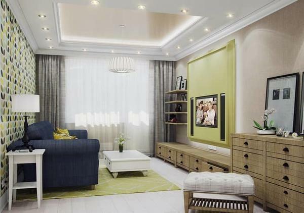 Living room 18 sq. M photo: design and studio interior, rectangular room in the apartment, how to arrange the repair of the entrance