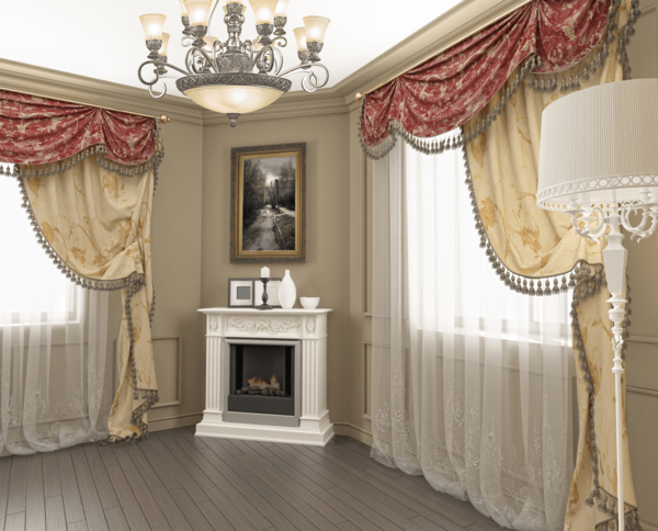 Elegante Vorhänge im klassischen Stil passen natürlich in jedes Haus oder eine Wohnung