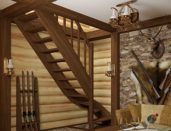escaliers finis: bois au deuxième étage, fabricant d'entrée, dans la maison 2 Hobby Profi, série en blanc