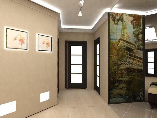 Cum de a decora pereții coridorului: formularea pe hol și să actualizeze vechi desene și fotografii decât design-ul de vopsea