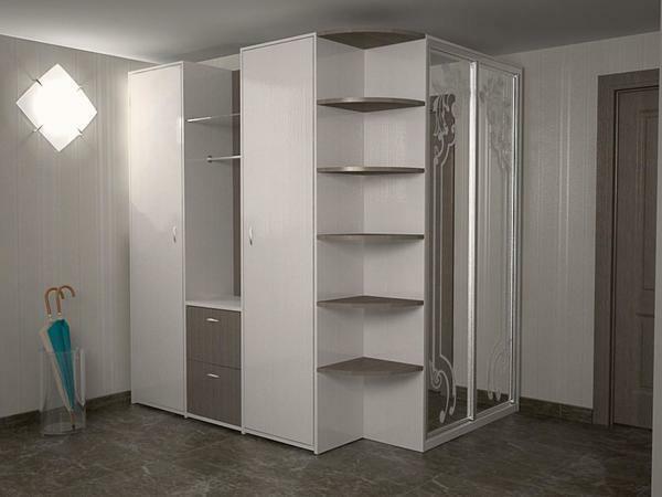 The cloakroom angular shape fits perfectly into the interior of the small hallway
