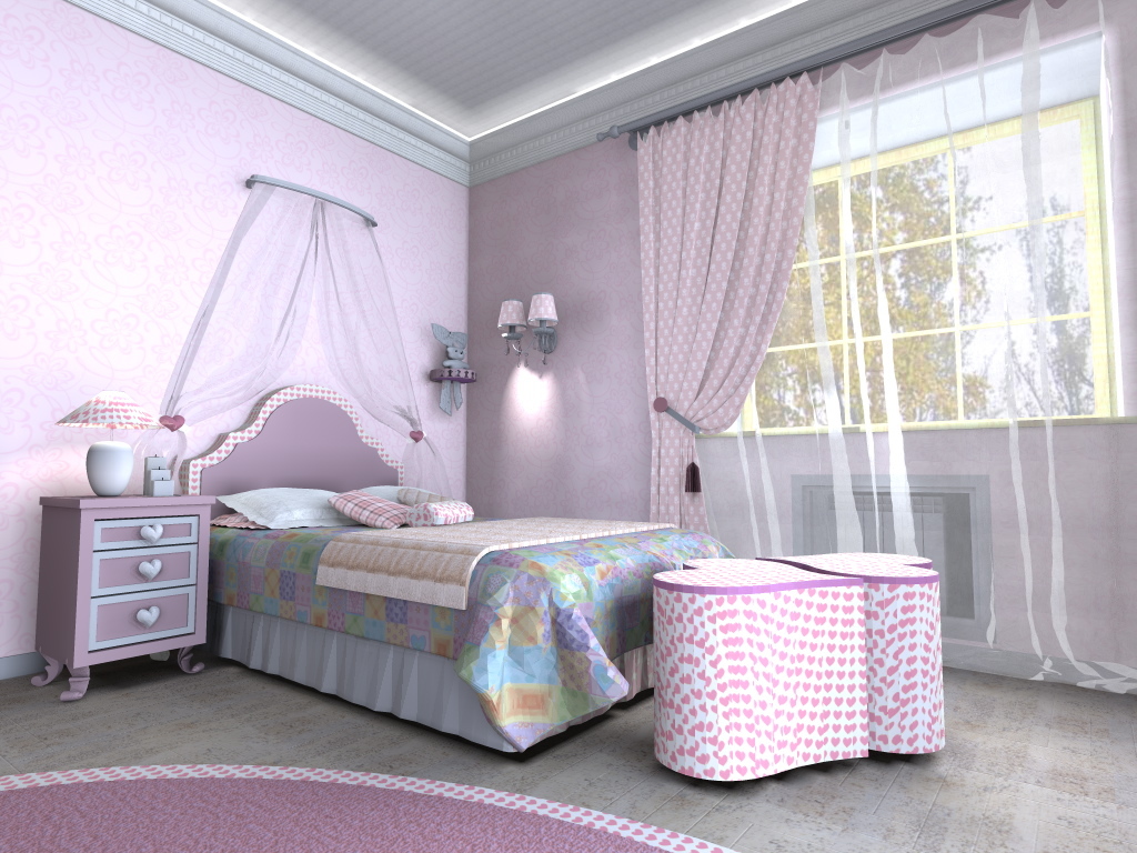 Design a child's room for teen girls: interior design with their own hands