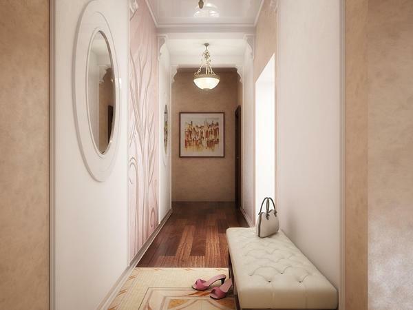 koridor sempit kecil dapat dirancang sedemikian rupa sehingga mereka lapang dan nyaman