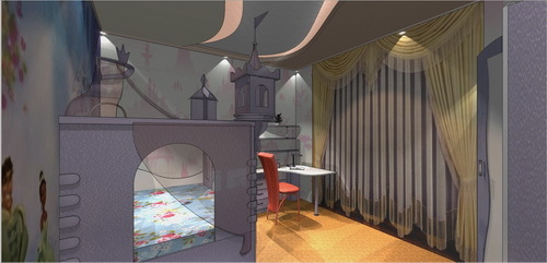 Design project of the children's room for a girl: interior design ideas, decor wallpaper
