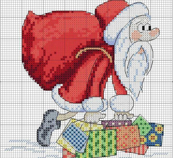 Noël système de point de croix: jouets miniatures, petit Père Noël dans des bottes, des motifs 2017 téléchargement gratuit