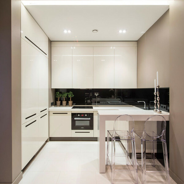 in the style of minimalism kitchen