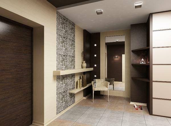 Walk-in closet in de gang: meubels hoek in de hal, een kamer met een kast in een studio-appartement, een niche en design