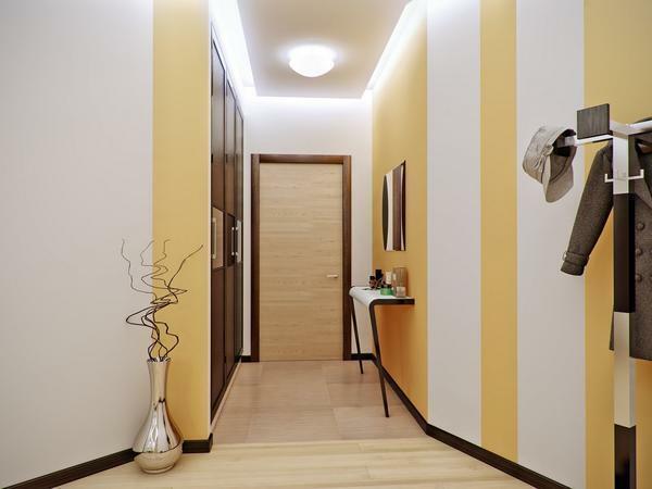 In a narrow, long corridor, a small depth cupboard is suitable, and best of all without accessories