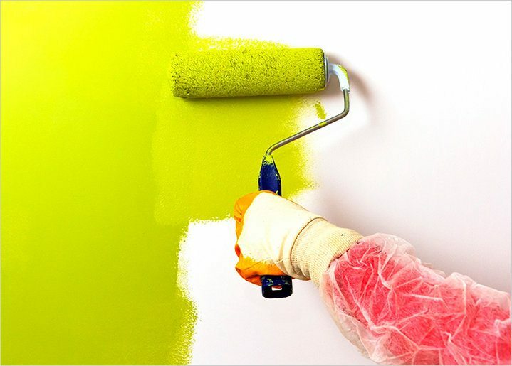 Acrylic paint for walls and ceilings in the interior: instructions on how to paint with their hands, videos and photos